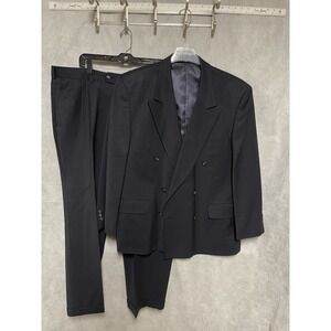 Dario di Napoli  Suit Men 44R Navy Double Breasted Wool Academia 41X29.5 P Luxe